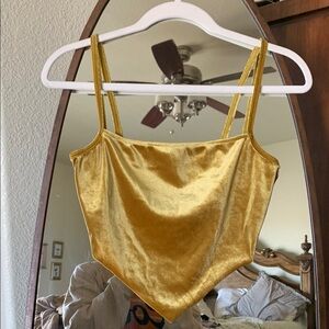 Gold Velvet Women's Crop Top NWT
